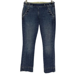 Pilcro Anthropologie Sailor Jeans Slim Straight Ankle Dark Wash Denim